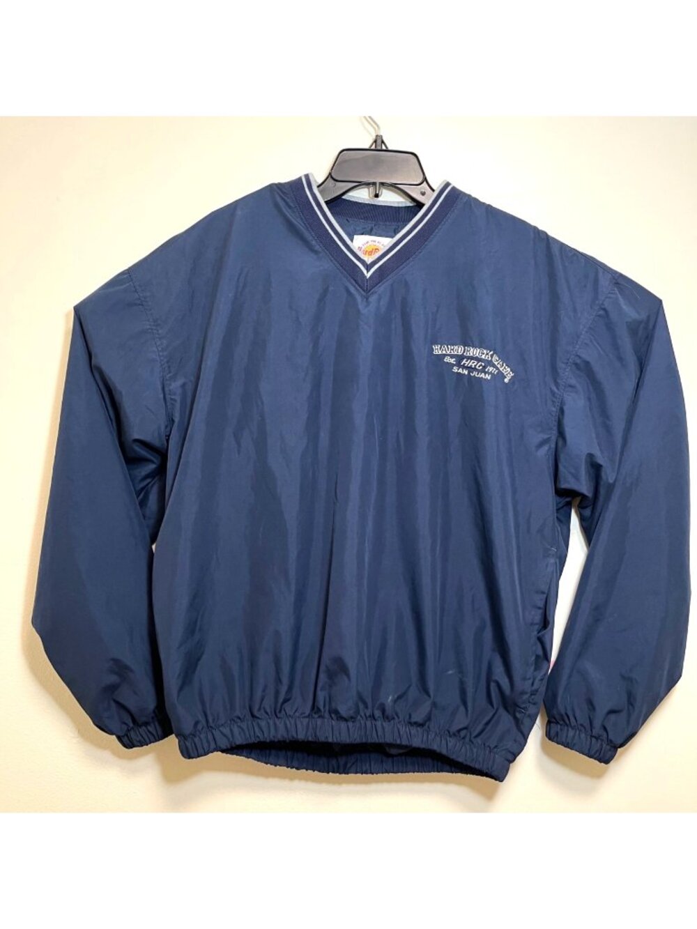 Vintage Hard Rock Cafe Windbreaker San Juan 90's Blue Pullover SZ Small Petite